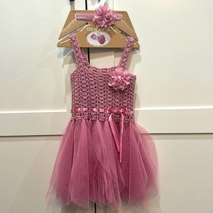 NWT My First Dress Up Dress & Headband Set 6-12 Months